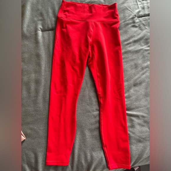 Fabletics Electric Cherry/Electric Cherry Mini Leopard Sports bra and leggings. - Picture 7 of 9